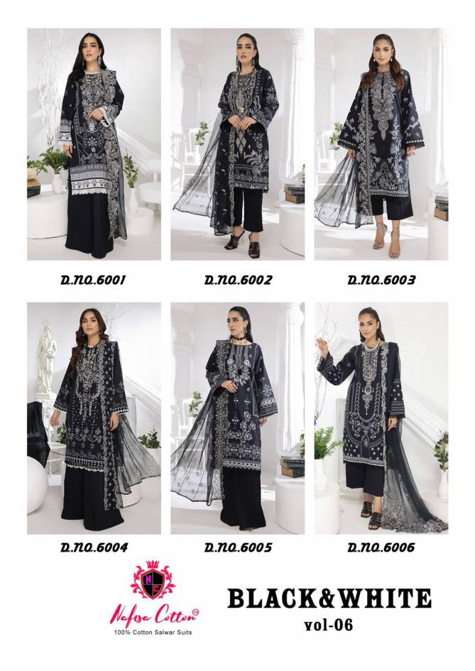 Black And White Vol 6 By Nafisa Karachi Cotton Dress Material Wholesale Price In Surat
